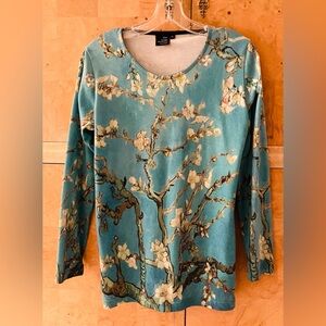 Van Gogh Art Museum Amsterdam Women’s “Almond Blossom” Long-Sleeve Top Size XL